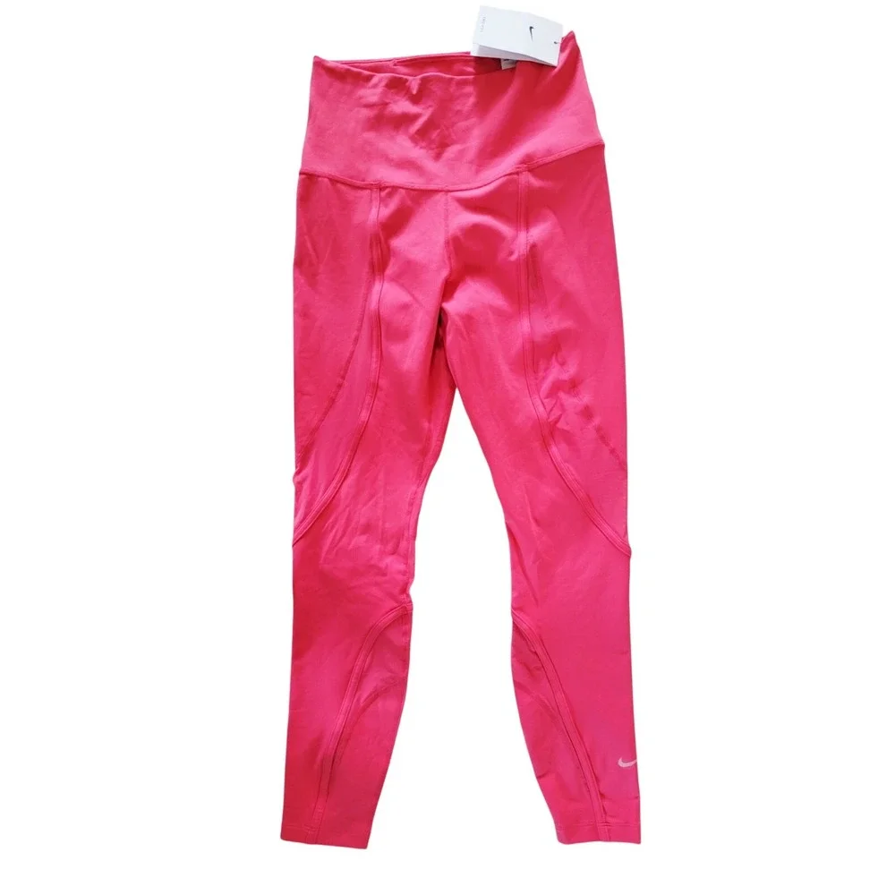 Nike One Womens S High Rise 7/8 Training Leggings Red/Pink‎ NWT RV $70